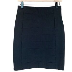 WHBM women’s black lined pencil skirt thicker material size 4 stretch office